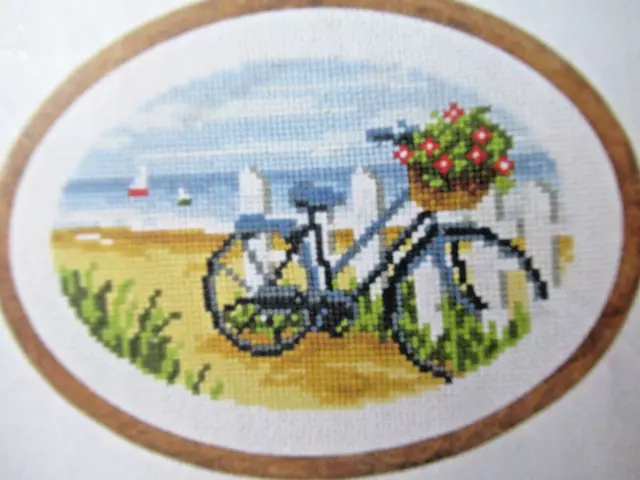 Stickvorlage "Fahrrad am Strand" Kreuzstichmotiv  Verachtert Vervaco