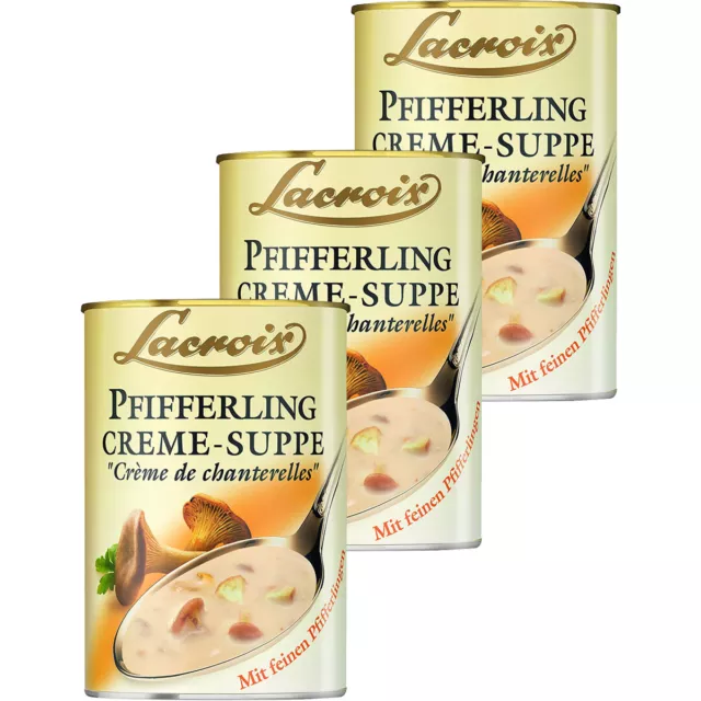Lacroix Pfifferling Creme Suppe fein mit Pfifferlingen 400ml 3er Pack