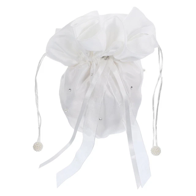 Borsa da sposa Dolly regalo damigella d'onore raso bianco borsa da sposa Miss