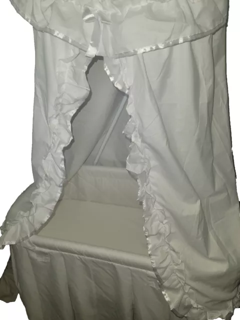 Badger Basket Bassinet With Canopy And Mattress On Wheels