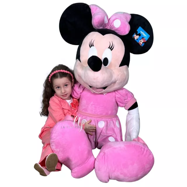 Minnie Mouse 130cm Gigante Peluche Originale Disney Simba Modello Classico Rosa 3