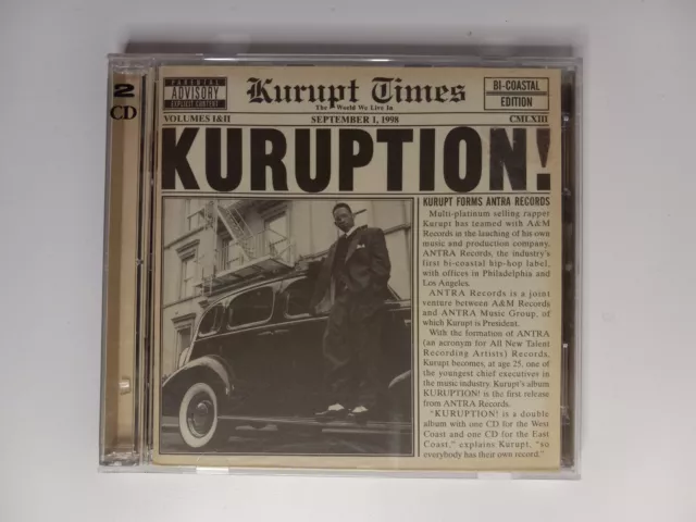 Kurupt - ‎Kuruption!  Kurupt Times Bi-Coastal Edition (2xCD, 1998) Antra Records