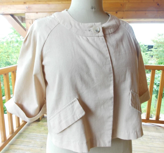 Veste courte boléro unie avec franges et boutons