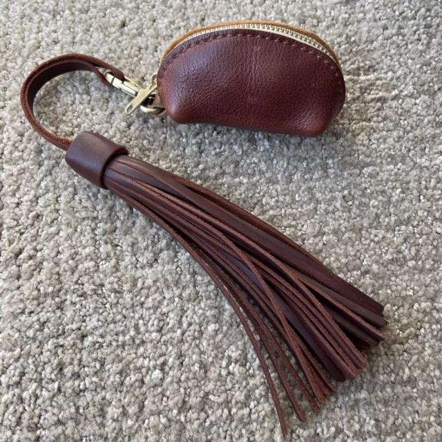 Portland Leather Goods PLG Mini Taco Keychain & Tassel Nutmeg