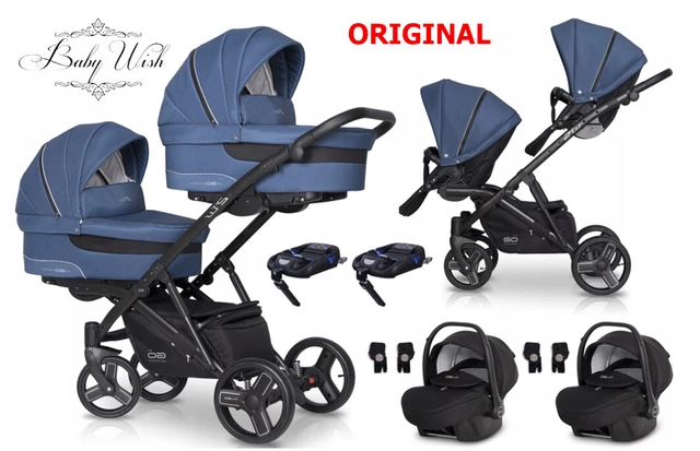 EasyGO  2ofUS BABY TWIN STROLLER  PRAM CARRYCOT + PUSHCHAIR + CAR SEAT