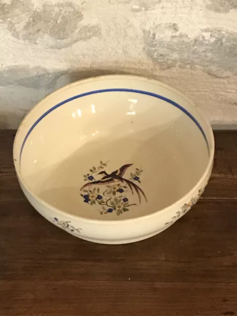 Saladier en céramique, BOCH Frères La Louvière, décor Oiseau