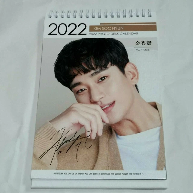 KIM SOO HYUN Photo Desk Calendar 2022 2023 Calender Sticker KPOP White