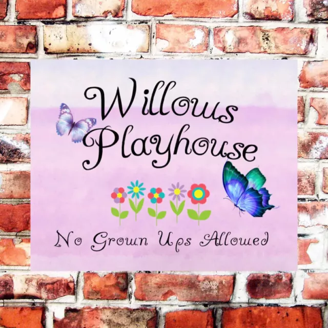 Personalised Playhouse / Wendy house Pre Drilled Ready To Hang High Gloss Girls