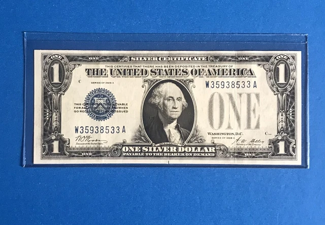 1928 A  $1  Silver Certificate  FUNNY BACK   VF+++   ON SALE!!   (c411)