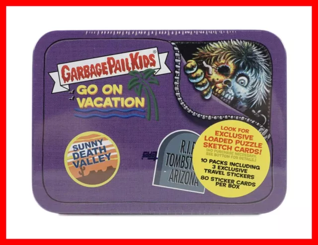 Topps Box Garbage Pail Kids Series 1 Goes on Vacation Tin boite metal Stickers