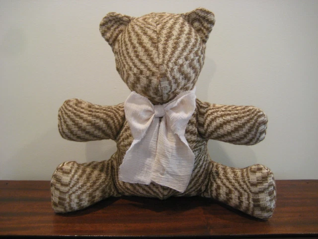 Primitive Teddy Bear - Antique Coverlet - Large Stuffed Animal - Not A Toy