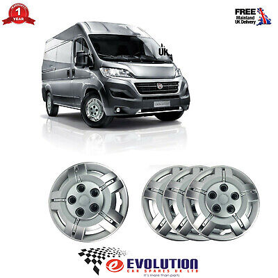 15 Inches Solid Silver Unbreakable Wheel Trim Cover Set Fits Fiat Ducato