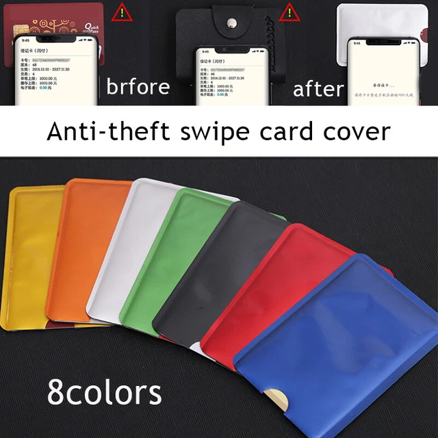 6 Custodie RF1D Bloccanti Per Carte Di Credito – Protezione Antifurto In Alluminio, Nero E Argento, Ultrapiatte 9,1x6,3 Cm