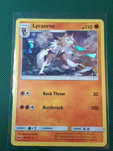 Lycanroc - 76/147 Burning Shadows (Pokemon) Cracked Ice Holo Rare