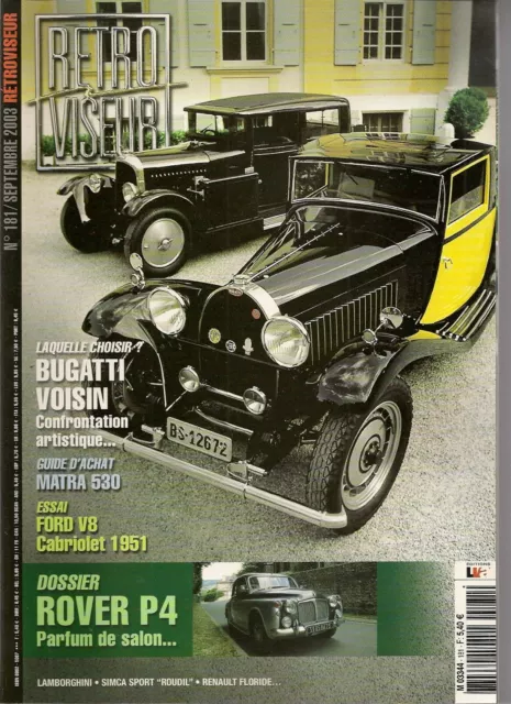 Retroviseur 181 Rover P4 Simca Sport Roudil Bugatti 46 Voisin C14 Ford V8 1951