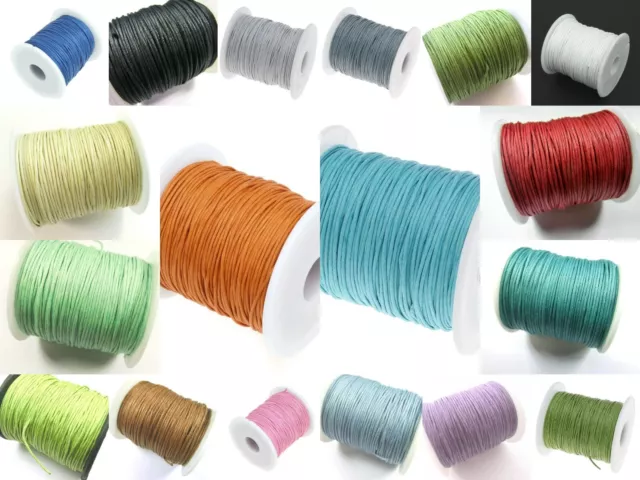 75m Baumwollband 1mm Baumwollschnur Baumwollkordel gewachst Farbwahl 1m=0,07 Eur