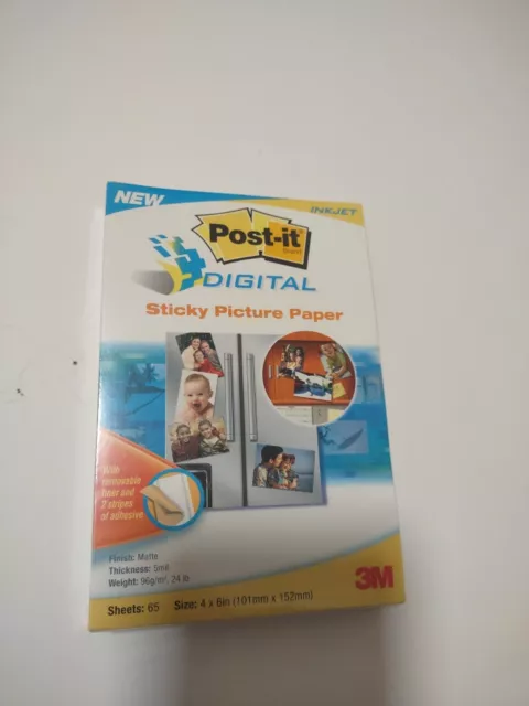 3M/Post-It Sticky 4'' x 6'' Matte Ink Jet Photo/Picture Paper 25 sheets New