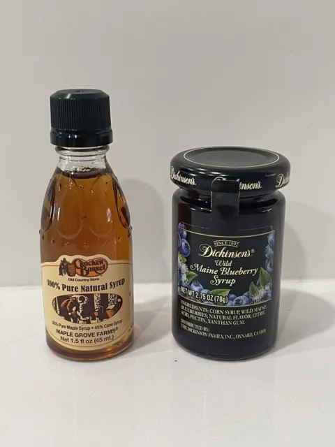 Dickinson's Wild Maine Blueberry 2.75oz Jar & 1.5oz Natural Syrup Cracker Barrel