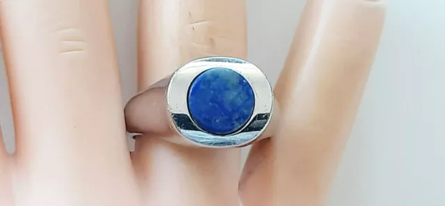 SILBER RING ° 925 / 1000 ° LAPIS LAZULI ° UNID ° Modernist ° Silberschmuck °