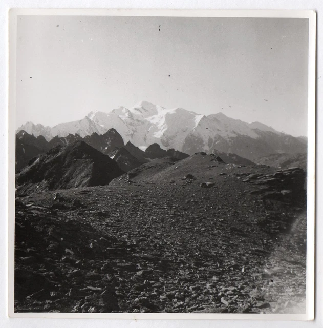 1954 Swiss Mont Blanc Snowbuet Mountain Landscape Alps PHOTO General View