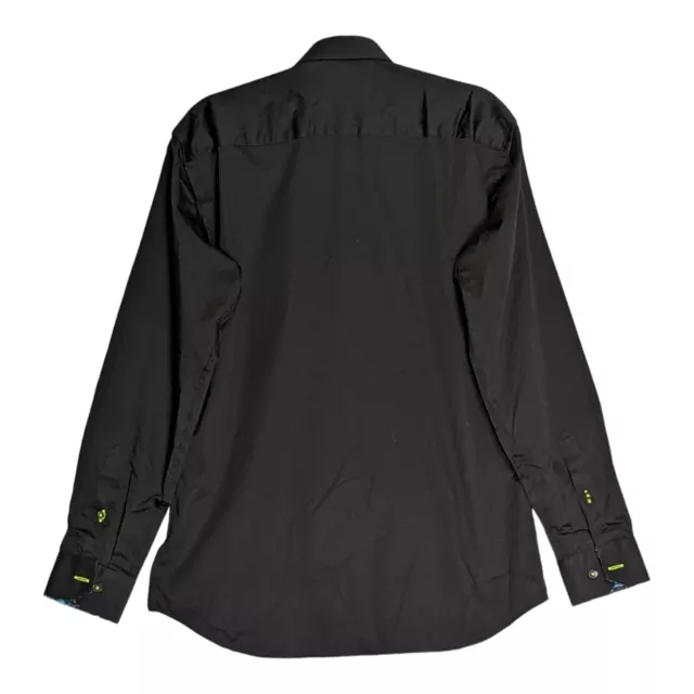 MACEOO Fibonacci Jacquard Fabric Button Shirt 3/Medium Flocked Black Flip Cuff 3