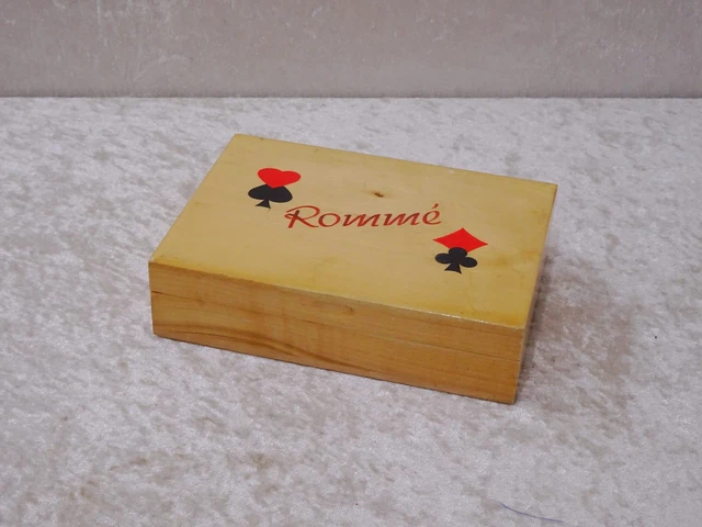 Boîte En Bois Marron Vintage Pour Cartes à Jouer - Contient 2 Jeux De Cartes - Occasion, Parfaite Pour Collectionneurs
