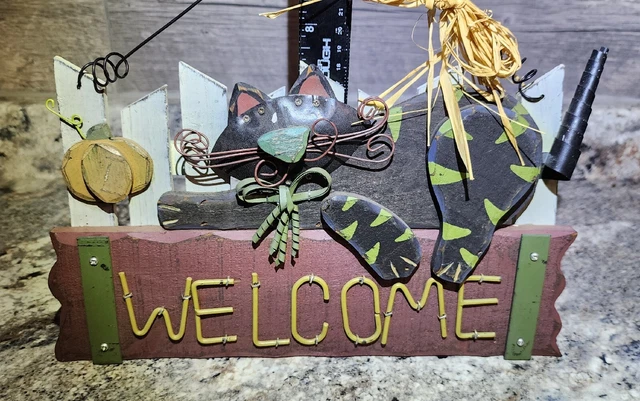 Decorative Wall Plaque Sign Welcome Kittens Cats Rustic