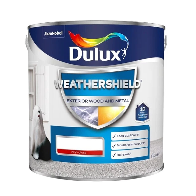 DULUX WEATHERSHIELD EXTERIOR High Gloss Paint All Colours and Sizes £