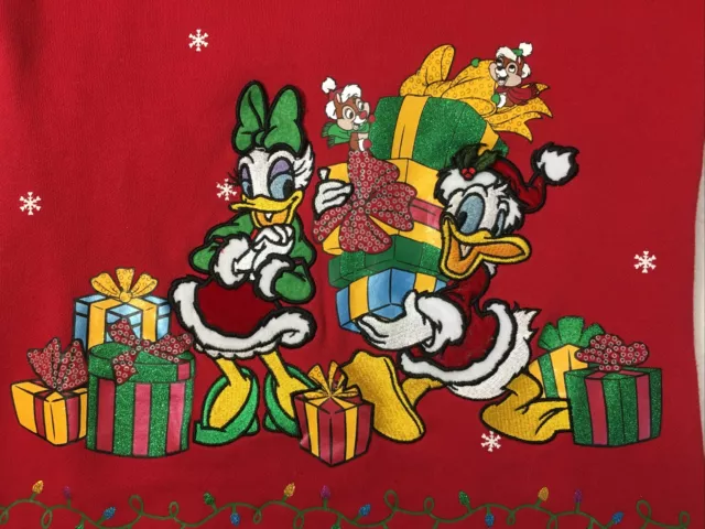 Disney Parks full zip jacket womens Small Christmas Mickey Minnie Daisy Donald