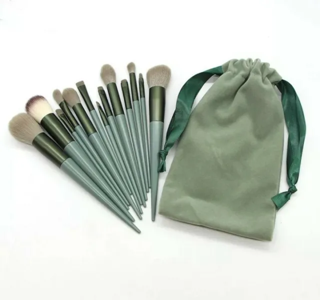 Set Pennelli MakeUp Professionali, setole sintetiche eco friendly, 13 pezzi.