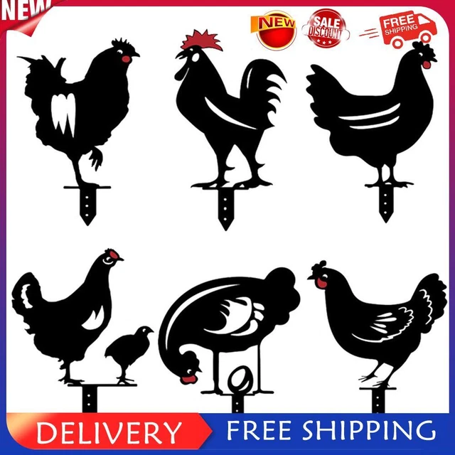 Chicken Yard Art Garden Statues Outdoor Backyard Lawn Stakes Hen Decor Ornaments