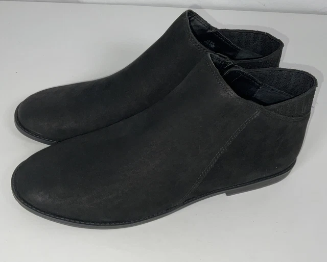 Women’s Kenneth Cole Reaction Vin Win Leather Ankle Boot Side Zip Black Size 8.5