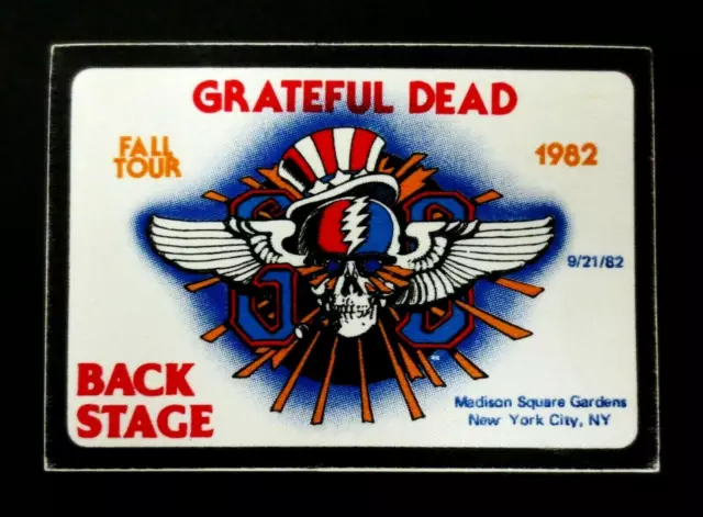 Grateful Dead Backstage Pass New York City NY MSG 9/21/82 9/21/1982 Rick Griffin