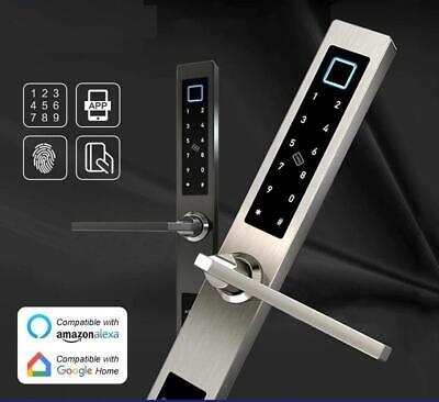 Smart Door Lock WiFi Electronic Waterproof Aluminum Glass Biometric Fingerprint