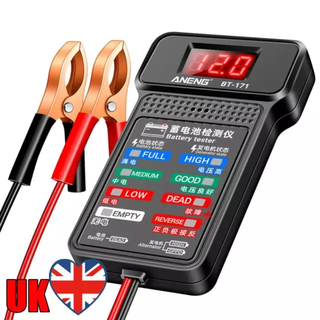 12V Car Battery Tester LED Display Battery Monitoring Device for Vehicle Truck