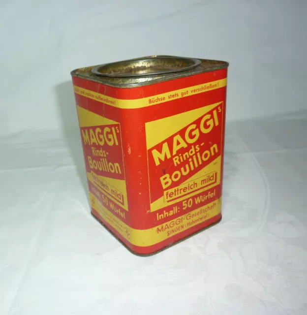 antike Reklame Dose Blechdose MAGGI Rindsbouillon um 1930