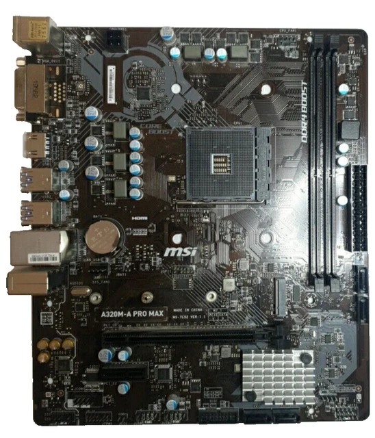 MSI A320M-A PRO Max MS-7C52 ver.1.1 scheda madre staffa socket micro ...