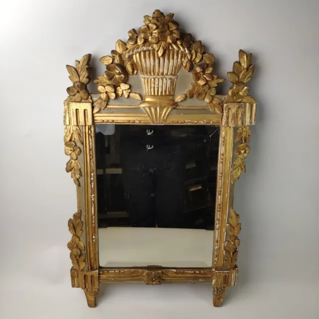Miroir de Beaucaire en Bois Doré, style Louis XV – XVIIIe ? au Mercure ?78x46 cm