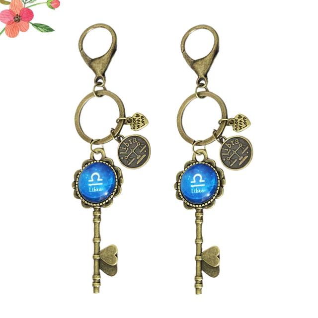 2 Pcs Hanging Keychains Pendant Key Holder Purse Pendants Metal Button 2