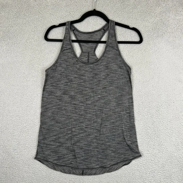 Lululemon Tank Top Womens 6 Black Heathered Essential Tank Space Dye Racerback