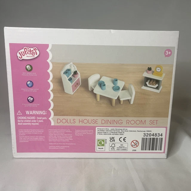 JUPITER WOODEN Dolls House Dining Room Furniture Accessories