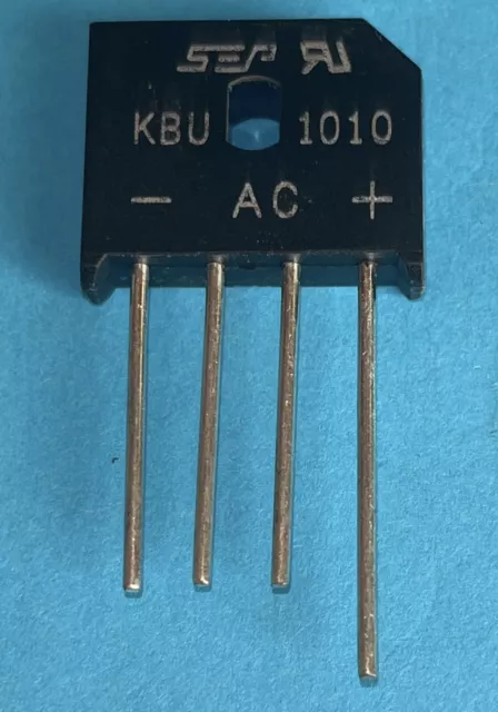 Kbu1010 Puente Rectificador Monofasico 1000V 10A Terminales 1.3Mm