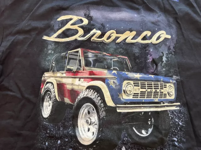 Vivix 659 Brand: Mens Graphic Vintage Ford Bronco Tee Shirt Medium / Steel Blue