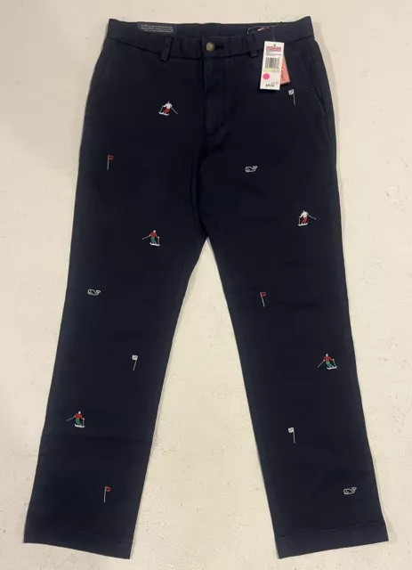 VINEYARD VINES STRETCH Breaker Pants Men's 30 X 30 Ski Embroidered Navy ...