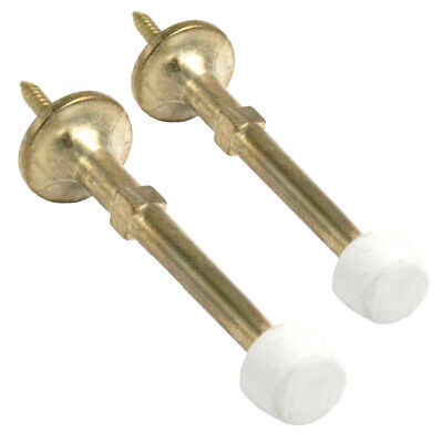 2 Pack Hickory Hardware Bright Brass Solid Rigid Baseboard Door Stop PBH0254