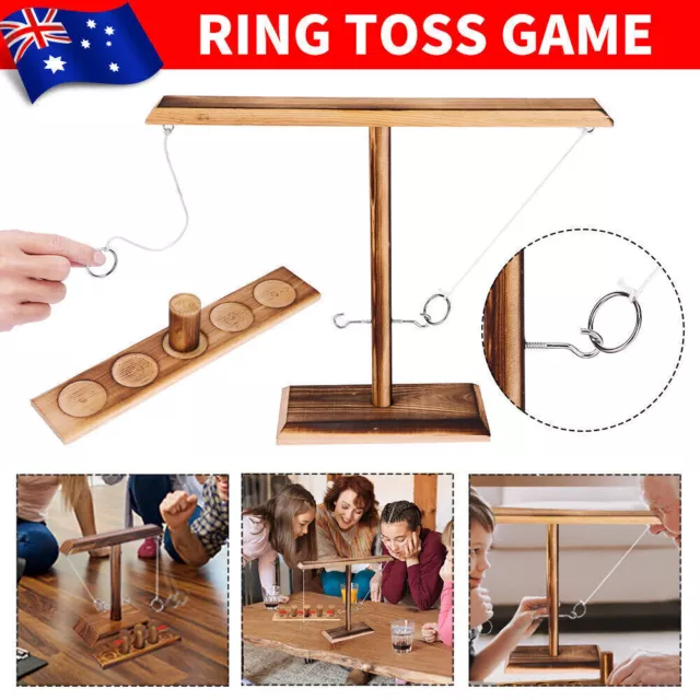 WOODEN HOOK AND Ring Toss Battle Game Table Top Toss For Adults Drinking  Games $16.92 - PicClick AU