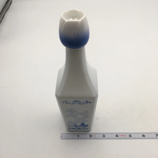Vintage D-126 Blue White  Liquor Empty Bottle  Holland 9”