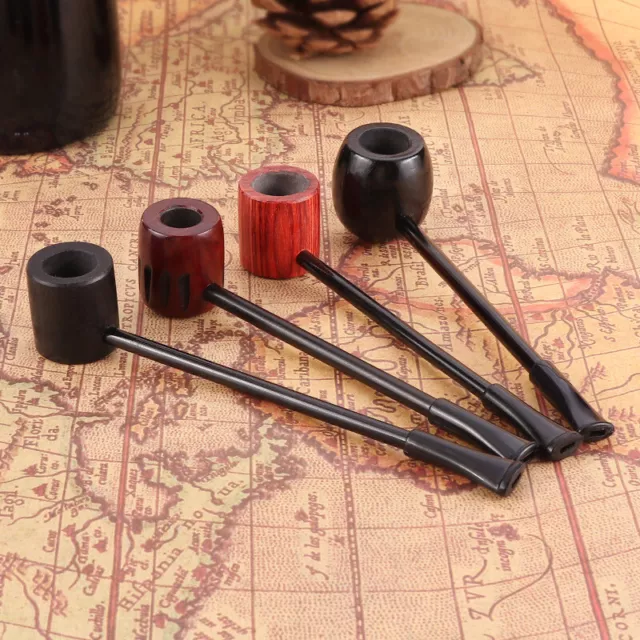 Mini Flat End Durable Wooden Smoking Pipe Tobacco Cigarettes Cigar Pipes New Gif
