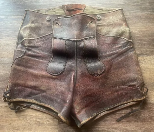 Vintage Lederhose braunes Glattleder,  Selten Unikat !!!