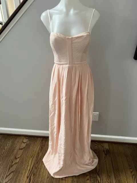 Parker Light Pink Silk Maxi Dress Size Small